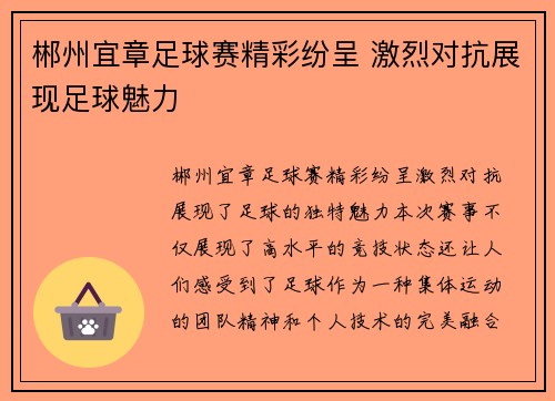 郴州宜章足球赛精彩纷呈 激烈对抗展现足球魅力